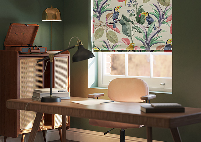 Parakeet Faux Silk, Fruit Punch - Twist&Fit Roman Blind - Image 5